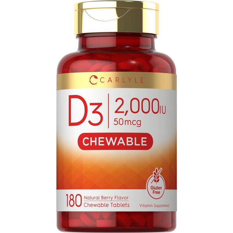 Carlyle Vitamin D3 2000 IU (50mcg) | 180 Chewable Tablets, 1 of 3