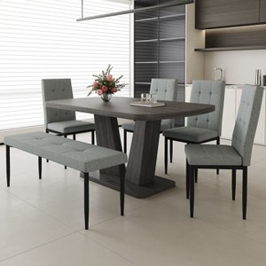 NicBex Dining Table Set for 6 Kitchen Table Modern Style Dining Table with Marbled Veneers Tabletop and V-shaped Table Legs - 1 of 4