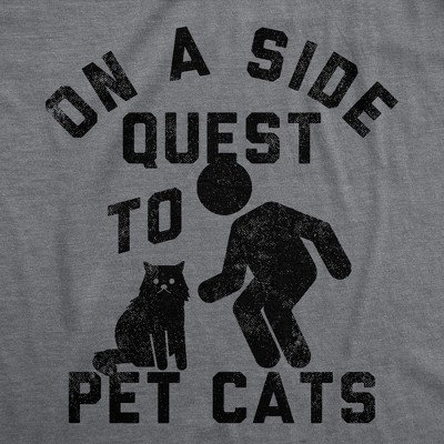 Мужские футболки Crazy Dog T-Shirts, Inc. Mens Funny T Shirts On A Side Quest to Pet Cats Sarcastic Kitten Graphic Tee for Men - Crazy Dog Men's T Shirt For Cat Lovers Dark Grey XL — фото 2