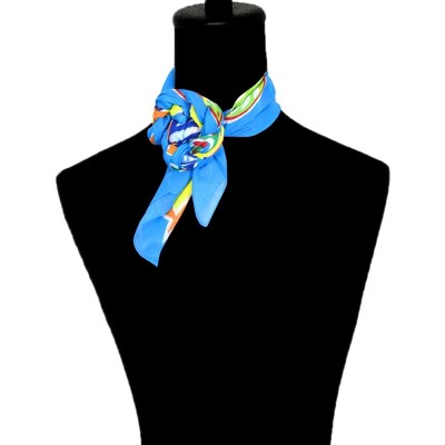 LA LEELA Women's Beachwear Vacation Holiday Scarfs Hair Summer Scarves and Wraps Headscarf One Size Short Blue_Y38