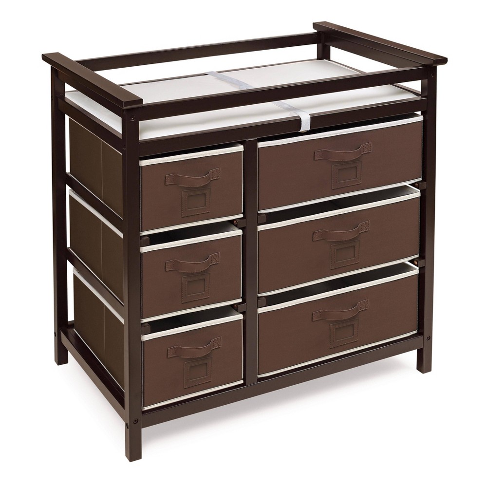 Photos - Changing Table Badger Basket Modern Baby  with Six Baskets - Espresso Brown