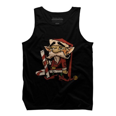 Men's Design By Humans The Candy Cane Elf By HawksAerie Tank Top