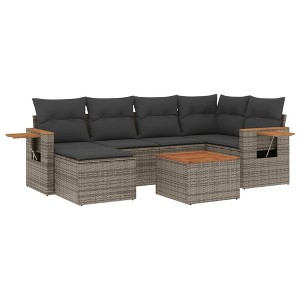 vidaXL Garden Sofa Set Grey PE rattan Large Modular Garden Sofa Set - 1 of 4
