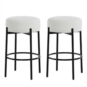 Set of 2 Backless Bar Stools, 24