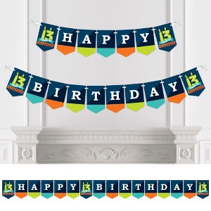Big Dot of Happiness Boy 13th Birthday - Official Teenager Birthday Party Bunting Banner - Birthday Party Decorations - Happy Birthday - 1 of 4