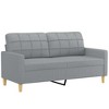 vidaXL 2-Seater Modern Sofa with Throw Pillows - Light Gray Fabric Upholstery - Durable Metal Frame - Comfortably Seats Two - 3 of 4