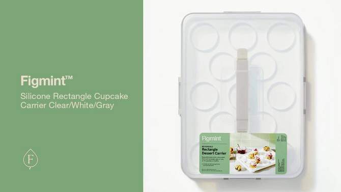 Plastic Rectangle Cupcake Carrier Clear/White/Gray - Figmint&#8482;, 2 of 7, play video