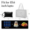 COZONY  Lunch Tote Bag,  PU Leather Laptop Work Bag with Insulated Leakproof Food Compartment, Stylish Lunch Box Tote for Office & Travel - 2 of 4
