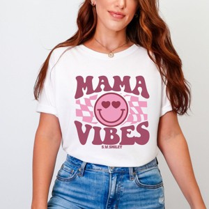 Simply Sage Market S.W.Smiley Checkered Mama Vibes Retro Garment Dyed Tee - 1 of 4