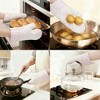 REGALWOVEN Silicone and Cotton Oven Mitts, Heat Resistant and Waterproof Cooking Gloves 2 Pcs Kitchen Mitts - 2 of 4