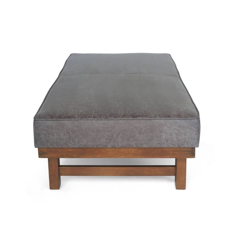 Hillman Modern Microfiber Cocktail Ottoman with Wood Frame - Christopher Knight Home, 5 of 11