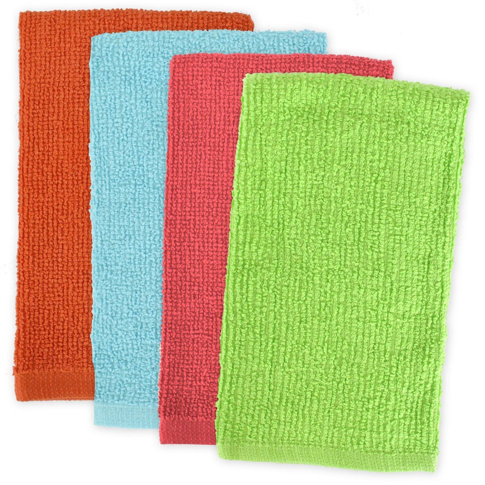 Photos - Towel 4pk Cotton Assorted Bright Barmop Dishtowels - Design Imports