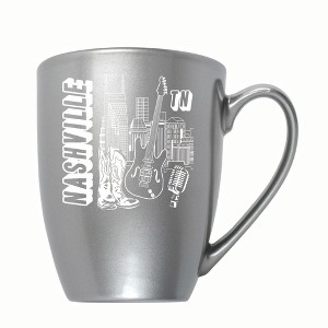 Elanze Designs Nashville TN 10 ounce New Bone China Coffee Tea Cup Mug For Your Favorite Morning Brew, Grey - 1 of 1