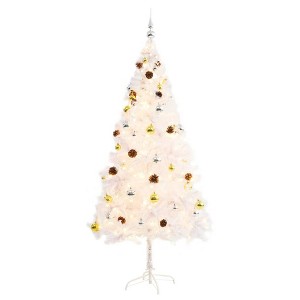 vidaXL Christmas Tree White PVC, Steel Medium Christmas Tree - 6 x 3 ft - 1 of 4