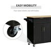 Resenkos Mobile Kitchen Island with Drawers, 3 Cabinets & Towel Rack, Black - 4 of 4