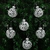 4E's Novelty 12 Pack White Christmas Ball Ornaments 3.15"/80mm | Shatterproof Plastic, Glitter Swirl, Clear Elegant Large Ornaments for Christmas Tree - 3 of 4