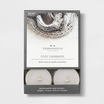 12pk Tealight Cozy Cashmere Candle - Threshold™