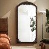 MAYEERTY Full-Length Mirror Solid Wood Carved Right Angle Micro-Arch Weathered White 64x21in with Stand - 4 of 4