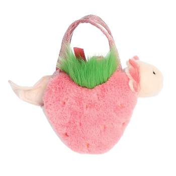 Aurora® Adorable Palm Pals™ Belle Strawberry Cow™ Stuffed Animal -  Pocket-Sized Fun - On-The-Go Play - Pink 5 Inches