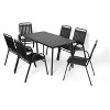 Nicbex 5/7 PCS Outdoor Dining Set 1 Square Table&4/6 Armchairs,Patio  Furniture Set,Acacia Steel Conversation Set  for Garden&Backyard - 3 of 4