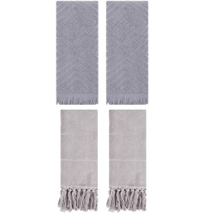 REGALWOVEN 4 Packs Cotton Soft and Absorbent Bathroom Turkish Hand Towels with tassel - 1 of 4