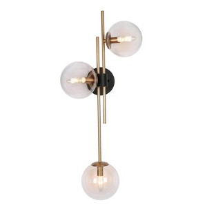 LNC Charm 12-in W 3-Lights Matte Gold and Matte Black Modern/Contemporary Wall Lights - 1 of 1