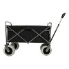 Two Pieces Heavy-Duty 500lb Capacity Beach Wagon w/9" Pneumatic Tires & Steel Frame, Compact 225lb Foldable Utility Cart w/Straps - 4 of 4