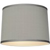 Springcrest Platinum Gray Medium Dupioni Silk Lamp Shade 13" Top x 14" Bottom x 10" Slant x 10" High (Spider) Replacement with Harp and Finial - 2 of 4