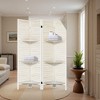 4-Panel White Room Divider with Frame (Warm White) - 2 of 4