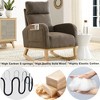 Ridstar Upholstered 27.6 Inch Modern High Backrest Accent Rocking Chair With Pocket For Reading, Living Room-Coffee - 3 of 4