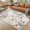 Indoor Decor Modern Abstract Floral Area Rugs Soft Machine Washable Low Pile Non Slip Foldable Floor Carpet for Living Room Bedroom - 3 of 4