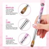 Saviland 5-Piece Kolinsky Acrylic Nail Brush Set for Acrylic Nails - Sizes 4-16 (Select Sizes) with Butterfly Pink Handles - 3 of 4