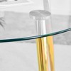 NicBex Round Dining Table Kitchen Table with Glass Top Metal Legs for Living Room, Dining Room, Gold - 3 of 4