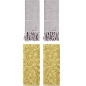 REGALWOVEN 4 Pcs Cotton Bathroom Hand Towel with Tassel 14" x 30" - 1 of 4