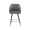 Meridian Furniture,Barbosa Grey Vegan Leather Counter/Bar Stool, Set of 2 - 2 of 4