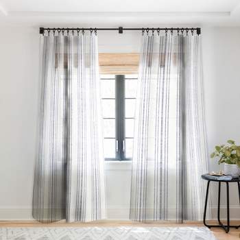 Holli Zollinger Linen Grid Single Panel Sheer Window Curtain - Deny ...