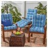 Kensington Garden 24x22 Multi-stripe Outdoor High Back Chair Cushion  Sapphire : Target