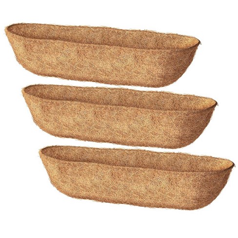 NewHome "3Pcs Coco Liners for Planters, Coconut Coir Window Box, Hanging Basket, Trough & Half Moon Planter" Khaki - image 1 of 4