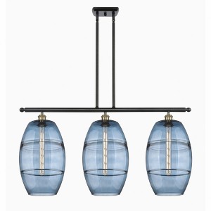 Vaz - 3 Light Stem Hung Island In Industrial Style-19 Inches Tall and 36.5 Inches Wide - 1 of 1
