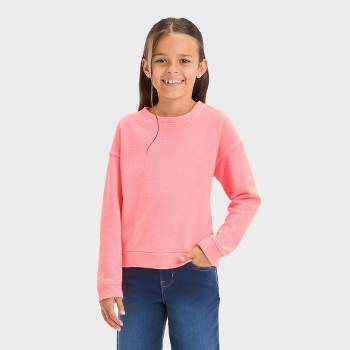   Essentials Girls' Fleece Crew-Neck Sweatshirts, Pack of  2, Black/Light Grey Heather Leopard, X-Small : Clothing, Shoes & Jewelry