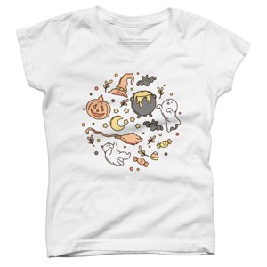 Girl's Design By Humans Halloween By kimprut T-Shirt - 1 of 2