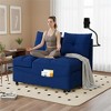 TIRAMISUBEST 4 in1 Cloud Velvet Sofa Bed 55.51 inch Velvet Pull-out Bed 3 Angle Adjustable USB Port Swivel Stand - 2 of 4