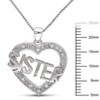 EVERLY JEWELRY | Sterling Silver Diamond Heart "Sister" Pendant with Chain - 3 of 4