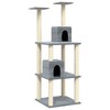 vidaXL Cat Tree Light gray Engineered wood, plush, sisal 55.5 in tall - 2 of 4