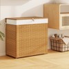 Tangkula Laundry Hamper w/Wheels & Lid 125L 3-Section Clothes Hamper w/2 Liner Bags Natural - 3 of 4