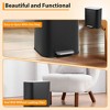 Bathroom Trash Can, 3.2 Gal/12L Stainless Steel Waste Bin, Soft-Close Lid, Narrow Step-on Garbage Bin - with Removable Plastic Inner Buckets (Black) - 4 of 4