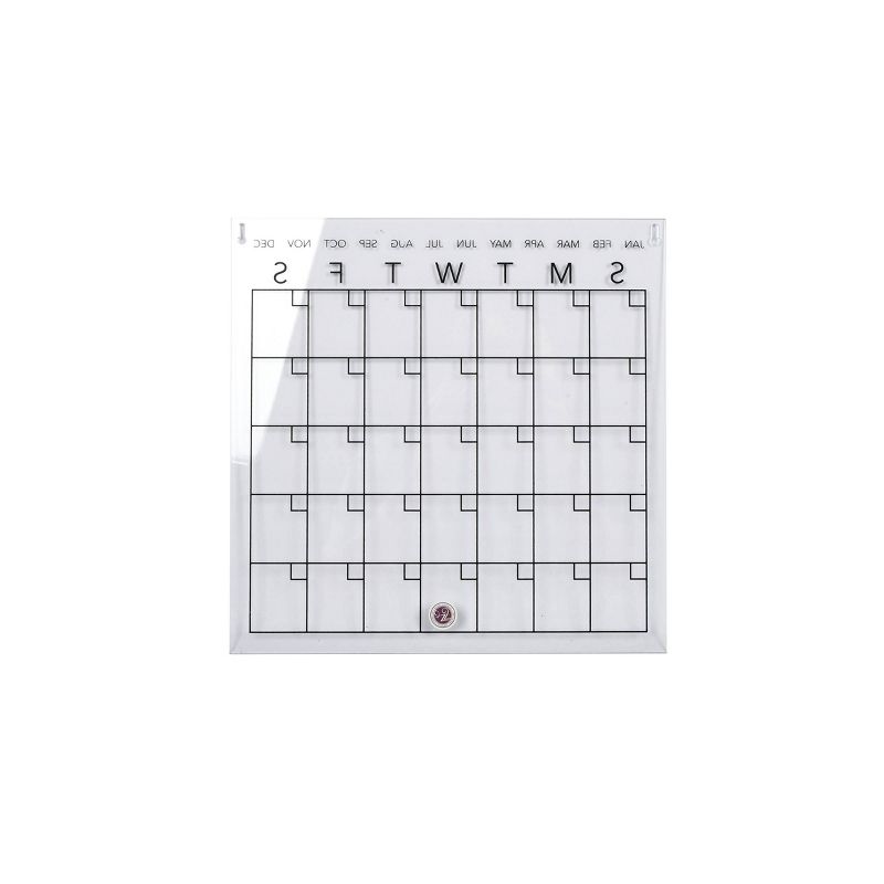 12&#34; x 12&#34; Acrylic Dry Erase Calendar Clear - New View, 4 of 5