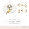 Twine Cat Lovers Wine Charms with Six Unique Designs, Drink Markers for Stemware, Gold - 2 of 4