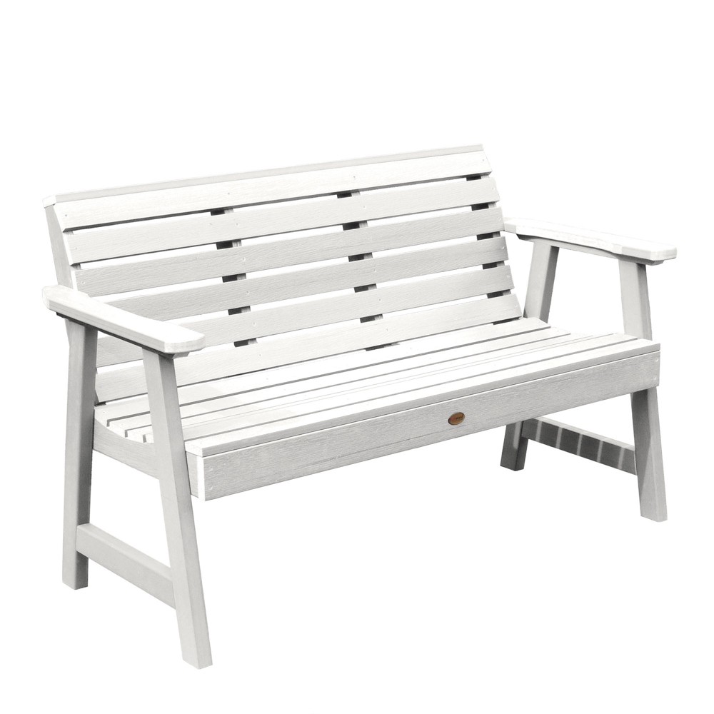 5' Weatherly Garden Bench White - highwood: Durable Outdoor Seating, Fade-Resistant