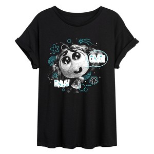 Women's - Inside Out 2 - Doodle Portrait Envy Oversized Graphic T-Shirt - 1 of 4